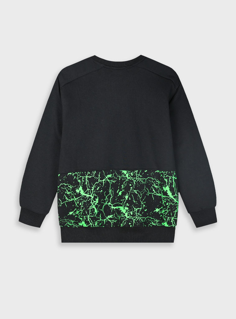 Printed fleece pullover for boys | BLACK Printed fleece pullover for boys | BLACK