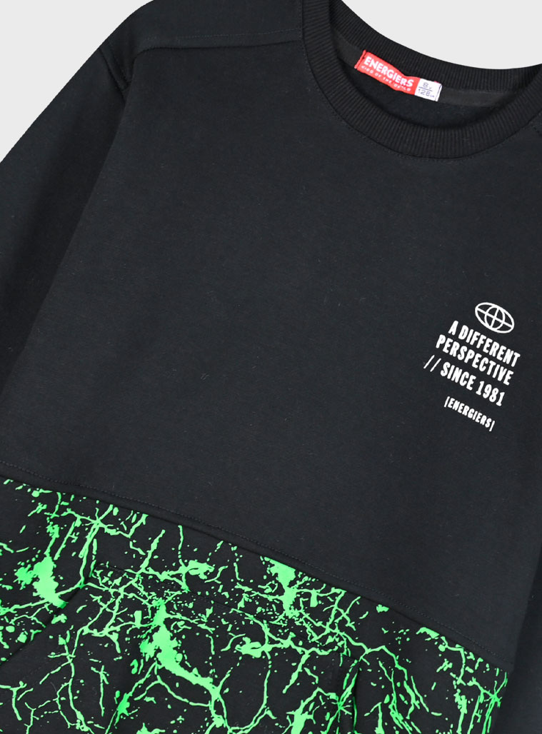 Printed fleece pullover for boys | BLACK Printed fleece pullover for boys | BLACK