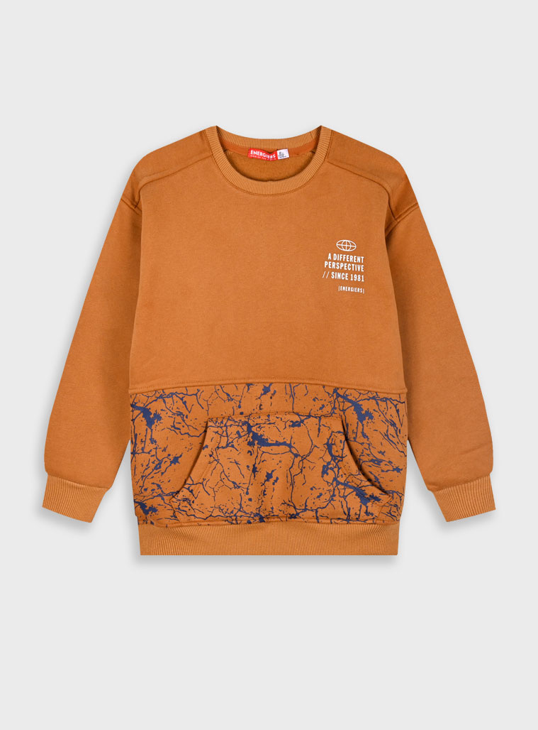 Printed fleece pullover for boys | BRONZE Printed fleece pullover for boys | BRONZE