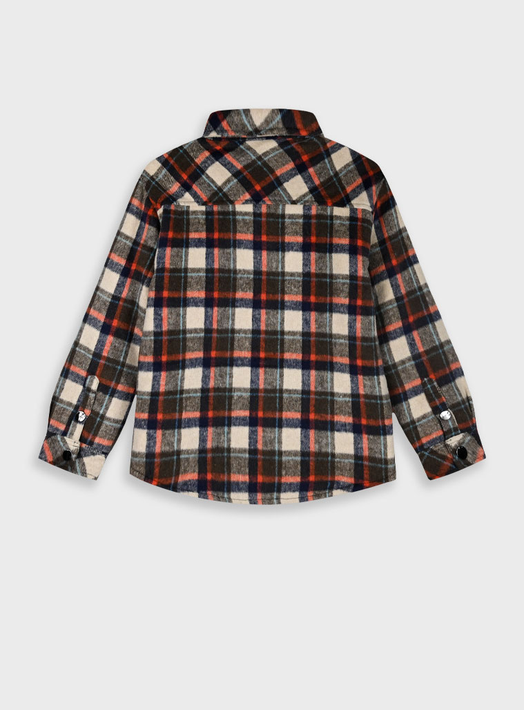 Checkered overshirt with snaps and pockets for boys | CHECK
