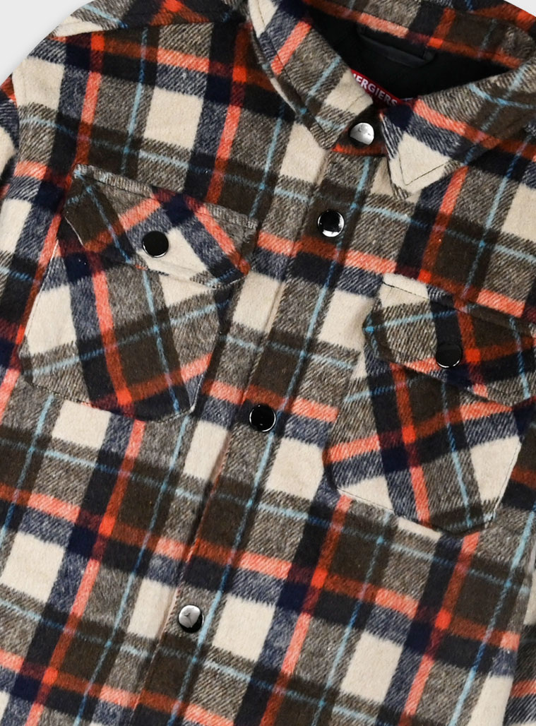 Checkered overshirt with snaps and pockets for boys | CHECK