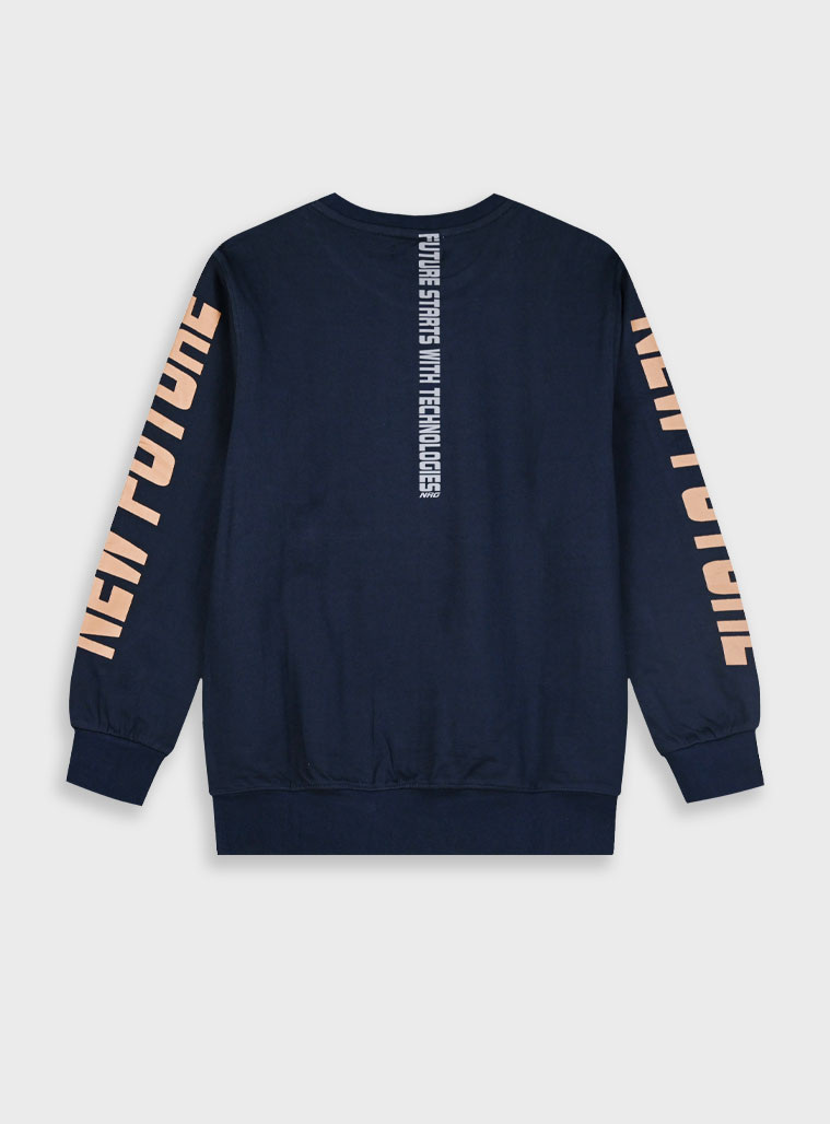 Fleece sweatshirt with prints for boys | NAVY