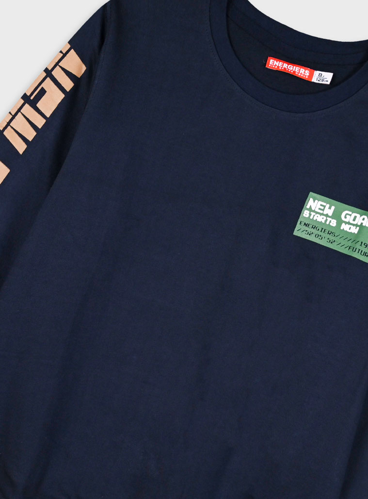 Fleece sweatshirt with prints for boys | NAVY