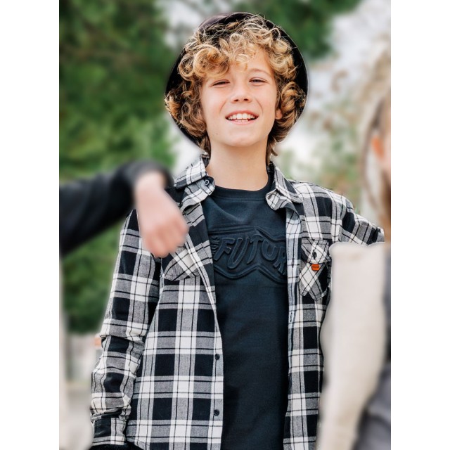 Long sleeve jersey shirt for boys | BLACK