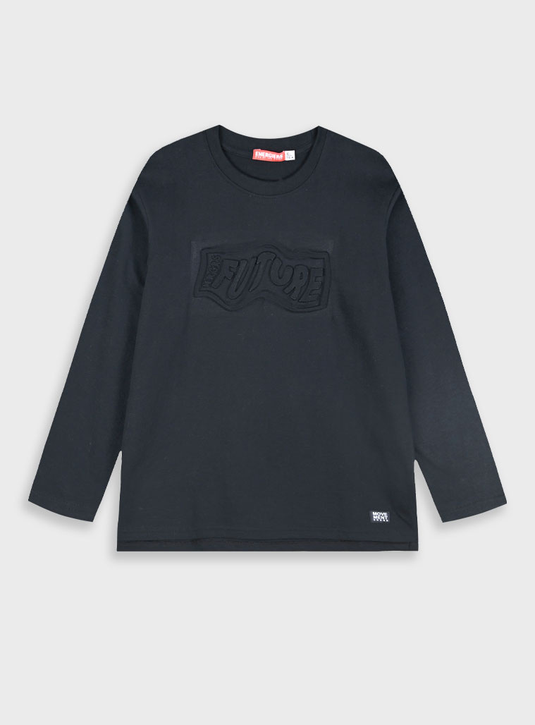 Long sleeve jersey shirt for boys | BLACK