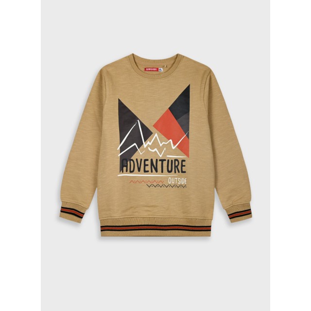 Fleece sweatshirt for boys | BEIGE