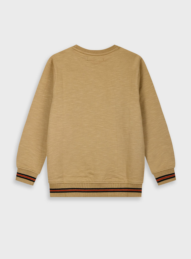 Fleece sweatshirt for boys | BEIGE