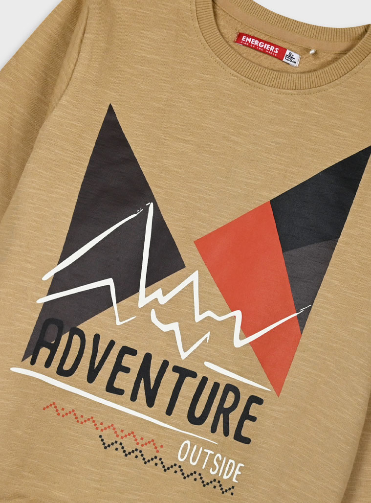 Fleece sweatshirt for boys | BEIGE