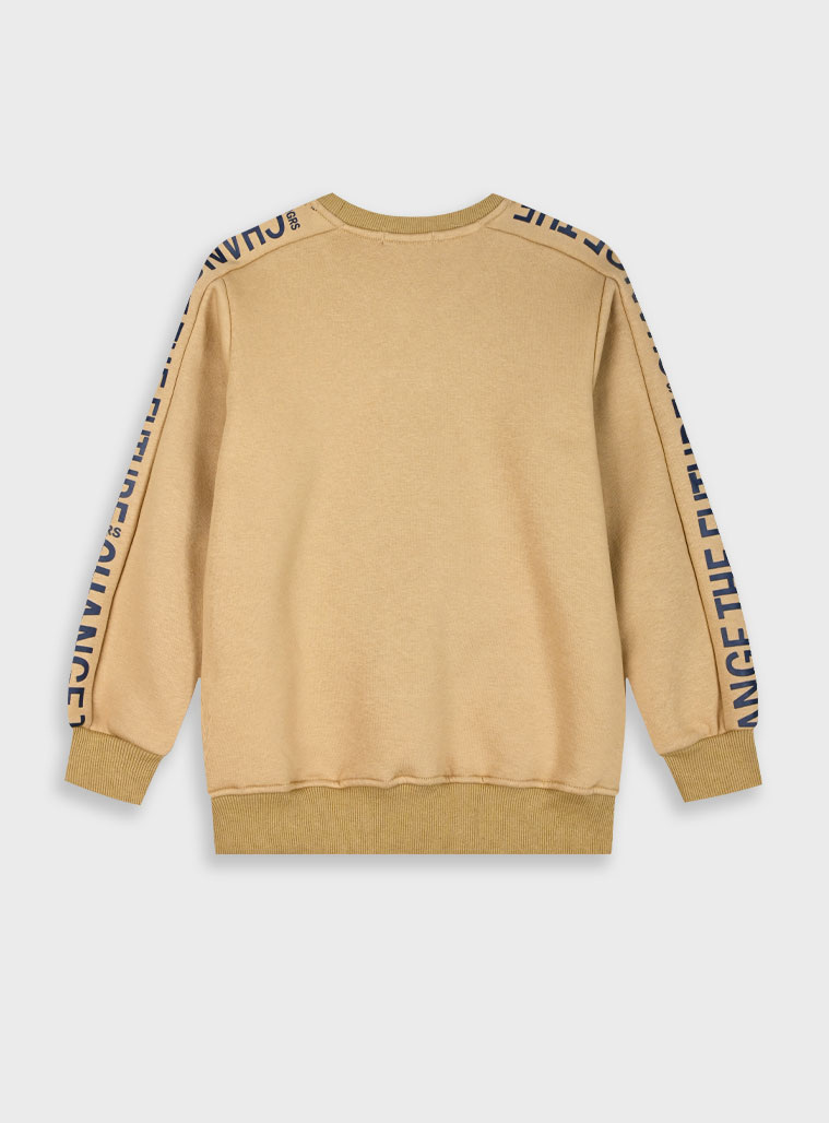 Fleece sweatshirt for boys | BEIGE