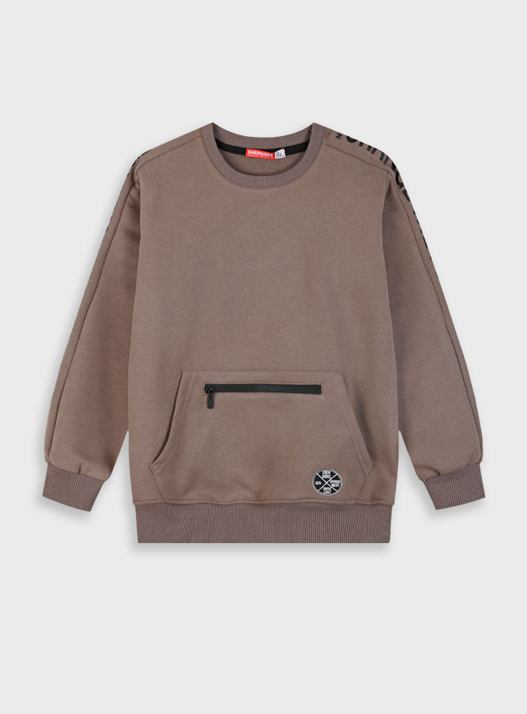 Fleece sweatshirt for boys | CLOUD GREY