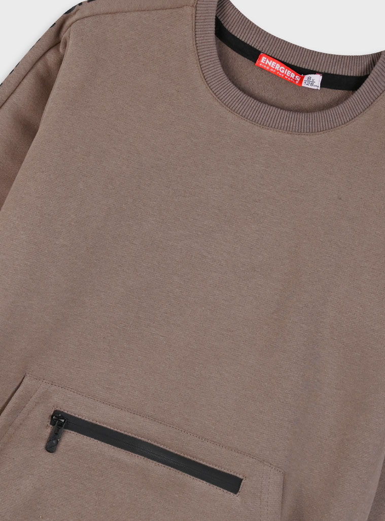 Fleece sweatshirt for boys | CLOUD GREY