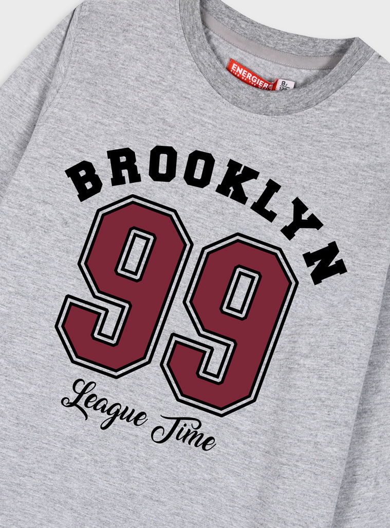 Long sleeve jersey shirt for boys | GREY MELANGE Long sleeve jersey shirt for boys | GREY MELANGE