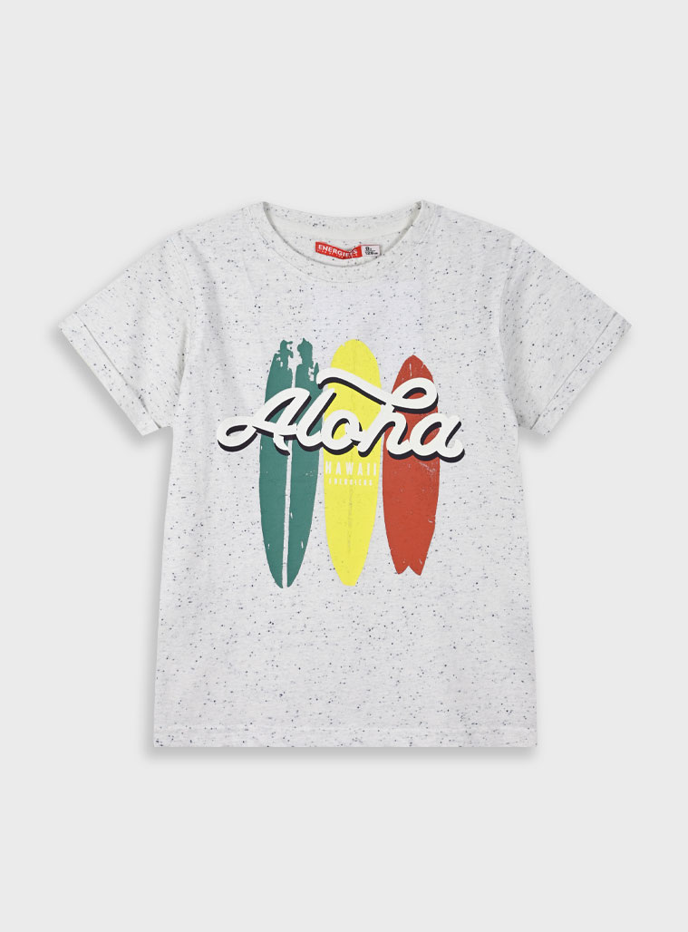 Jersey t-shirt with print for boys | ECRU