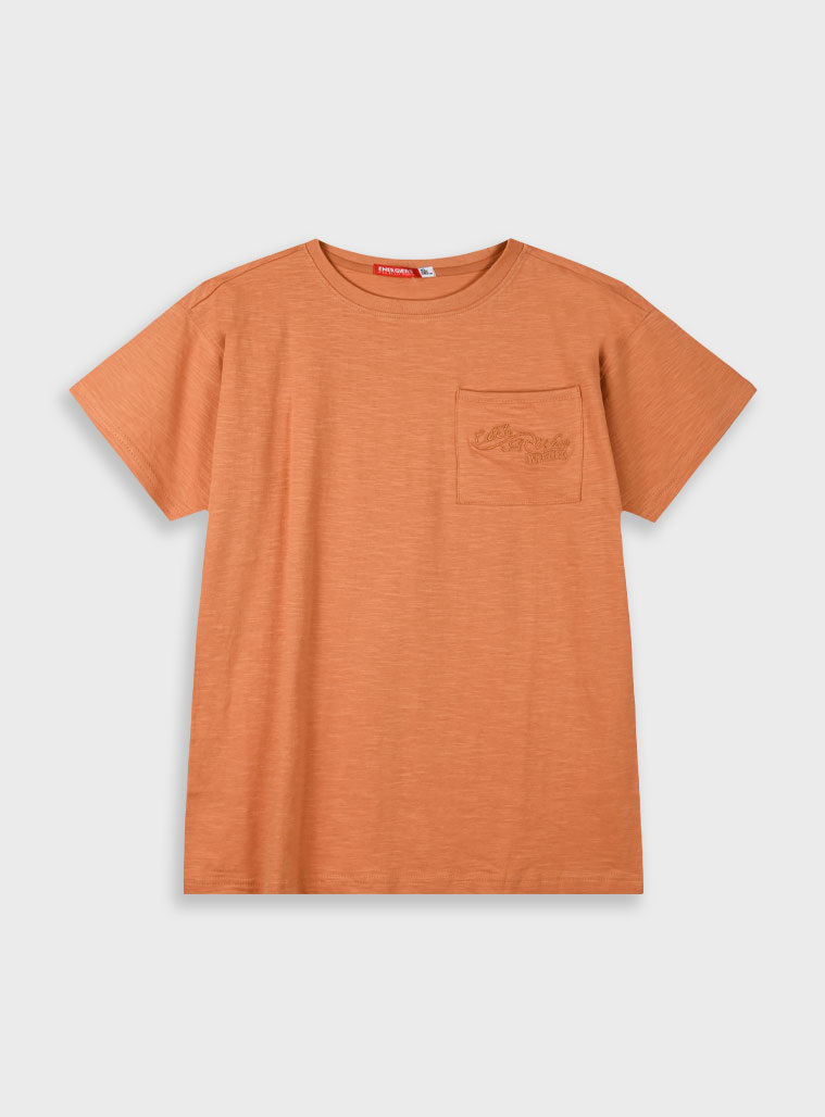 Jersey t-shirt with pocket for boys | RUST