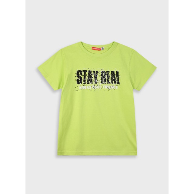 Jersey t-shirt with print for boys | LIME