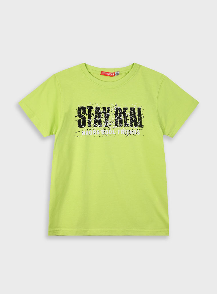 Jersey t-shirt with print for boys | LIME