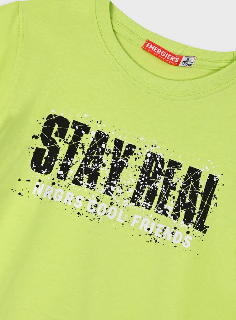 Jersey t-shirt with print for boys | LIME