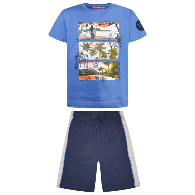 Jersey set print palm trees | NAVY