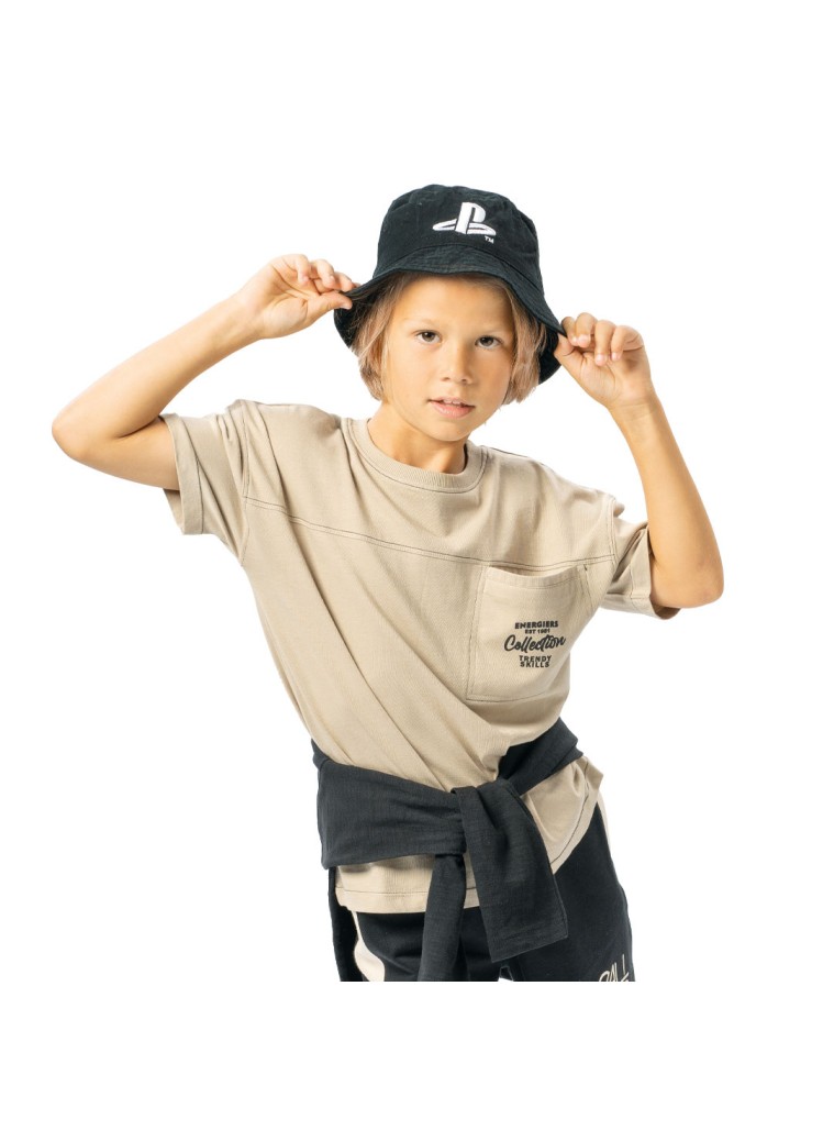 Κοντομάνικη μπλούζα με τυπωμένη τσέπη για αγόρι | ΑΜΜΟΣ