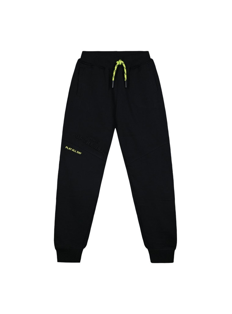 Παντελόνι φόρμας με ανάγλυφο και τύπωμα  για αγόρι | ΜΑΥΡΟ