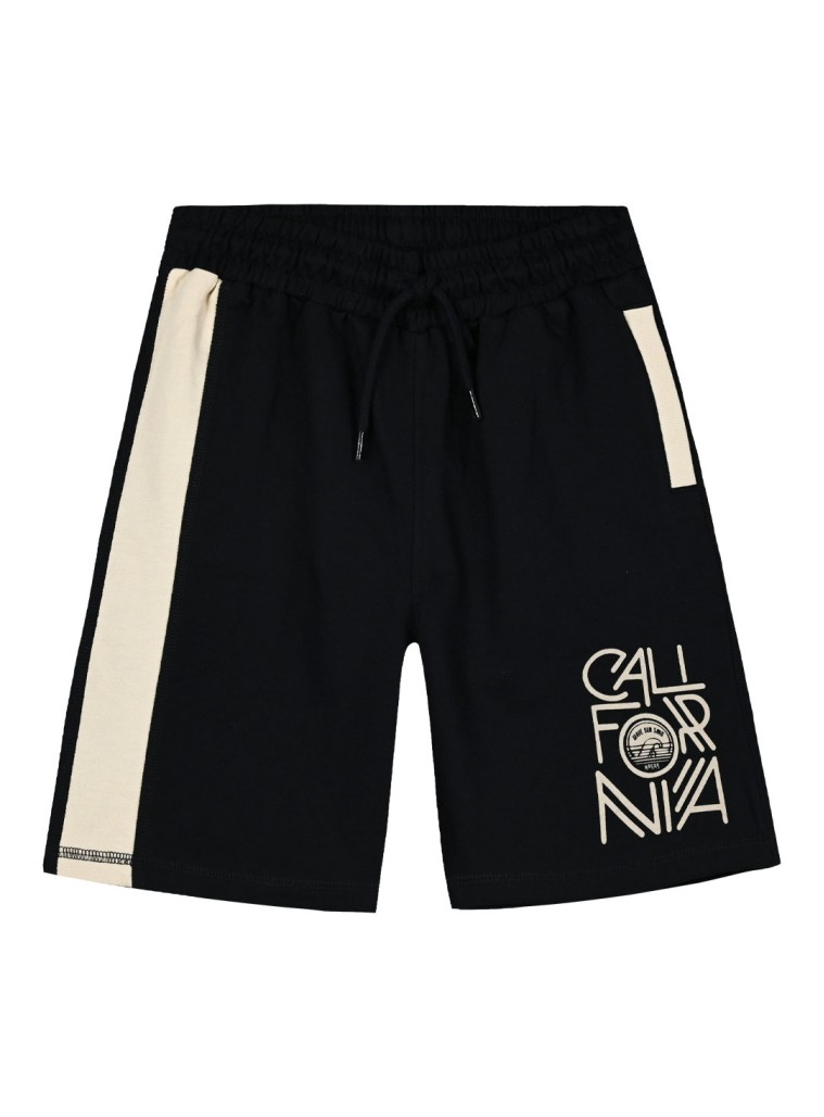 Βερμούδα με ένθετο και τύπωμα  για αγόρι | ΜΑΥΡΟ