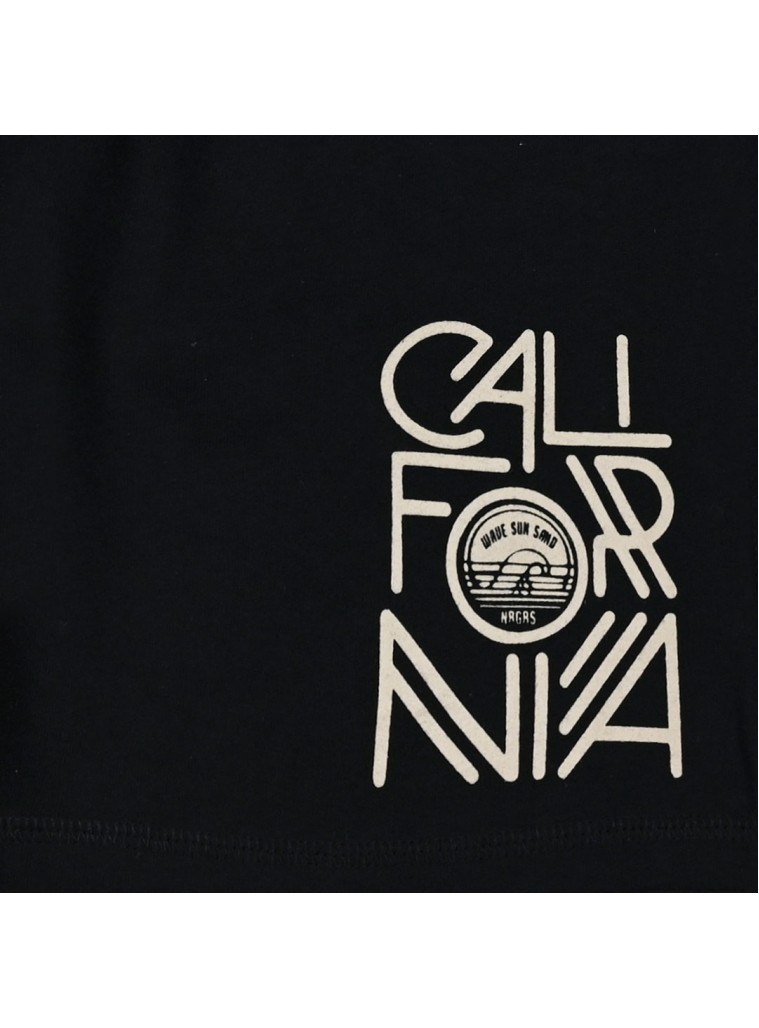 Βερμούδα με ένθετο και τύπωμα  για αγόρι | ΜΑΥΡΟ