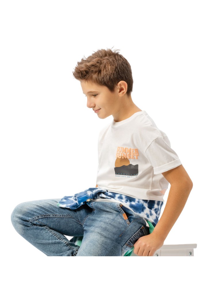 Κοντομάνικη μπλούζα με τύπωμα για αγόρι | ΕΚΡΟΥ