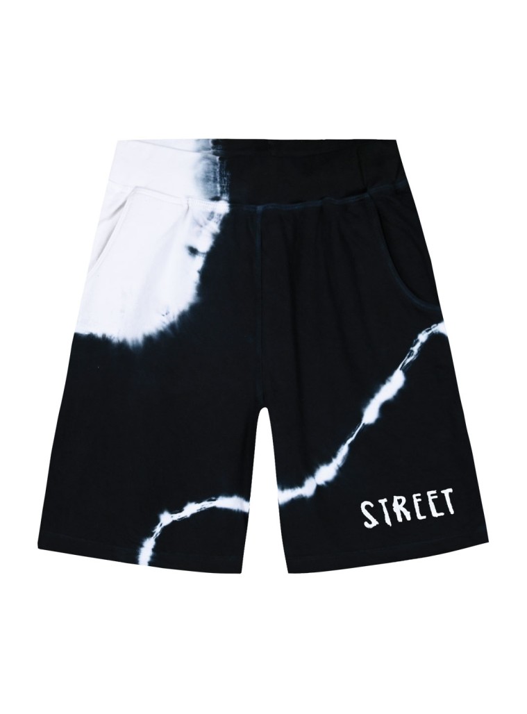 Βερμούδα τύπου tie dye με τύπωμα  για αγόρι | ΜΑΥΡΟ