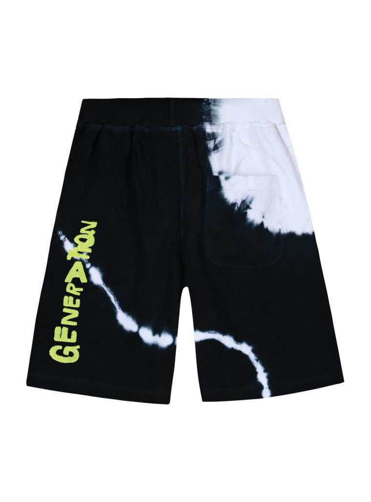 Βερμούδα τύπου tie dye με τύπωμα  για αγόρι | ΜΑΥΡΟ