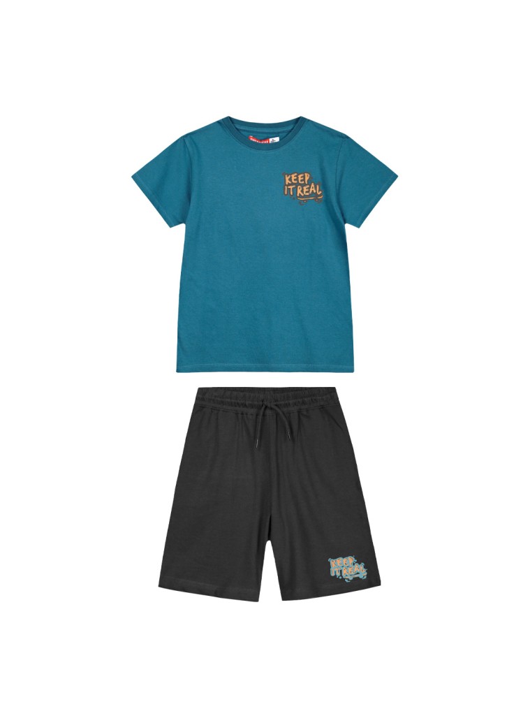 Boy΄s jersey set with print | ANTHRACITE