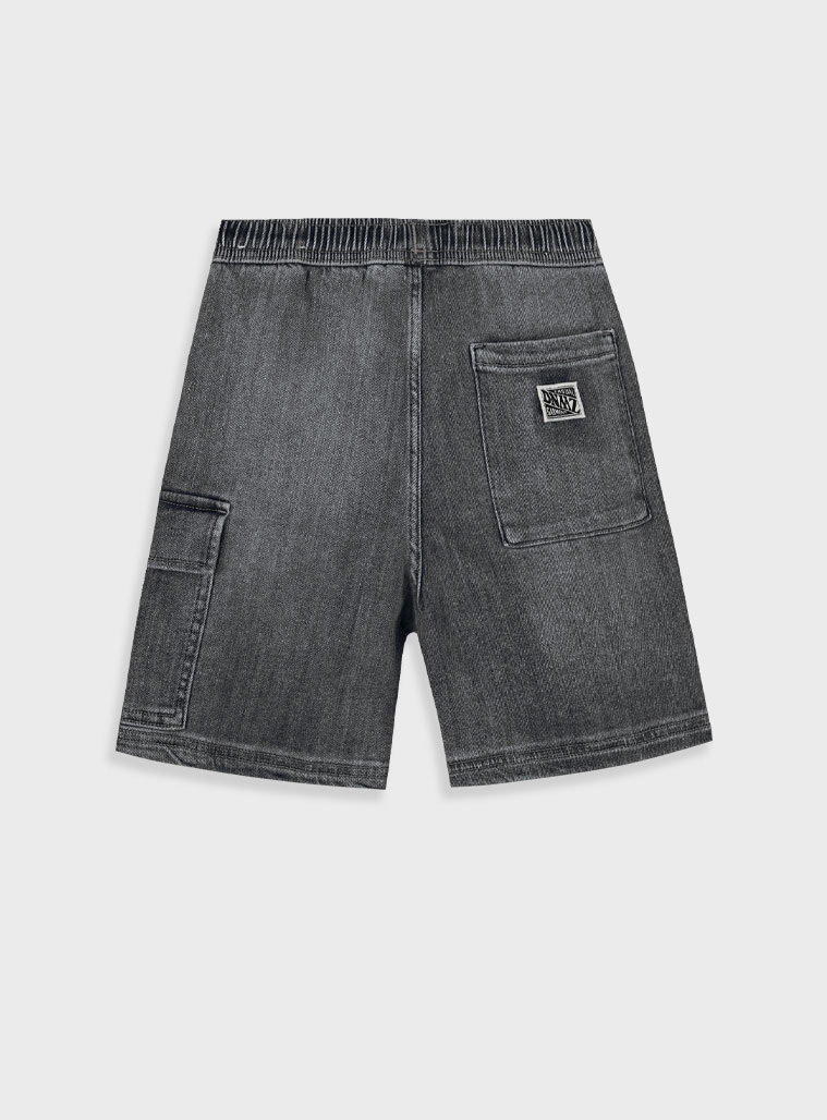 Cargo bermuda for boys | BLACK DENIM