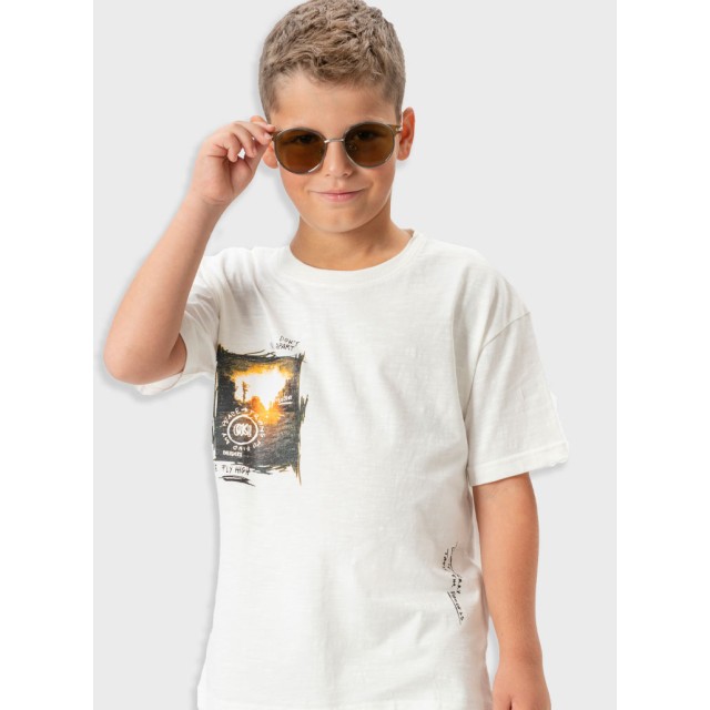 T-shirt with print for boys | ECRU
