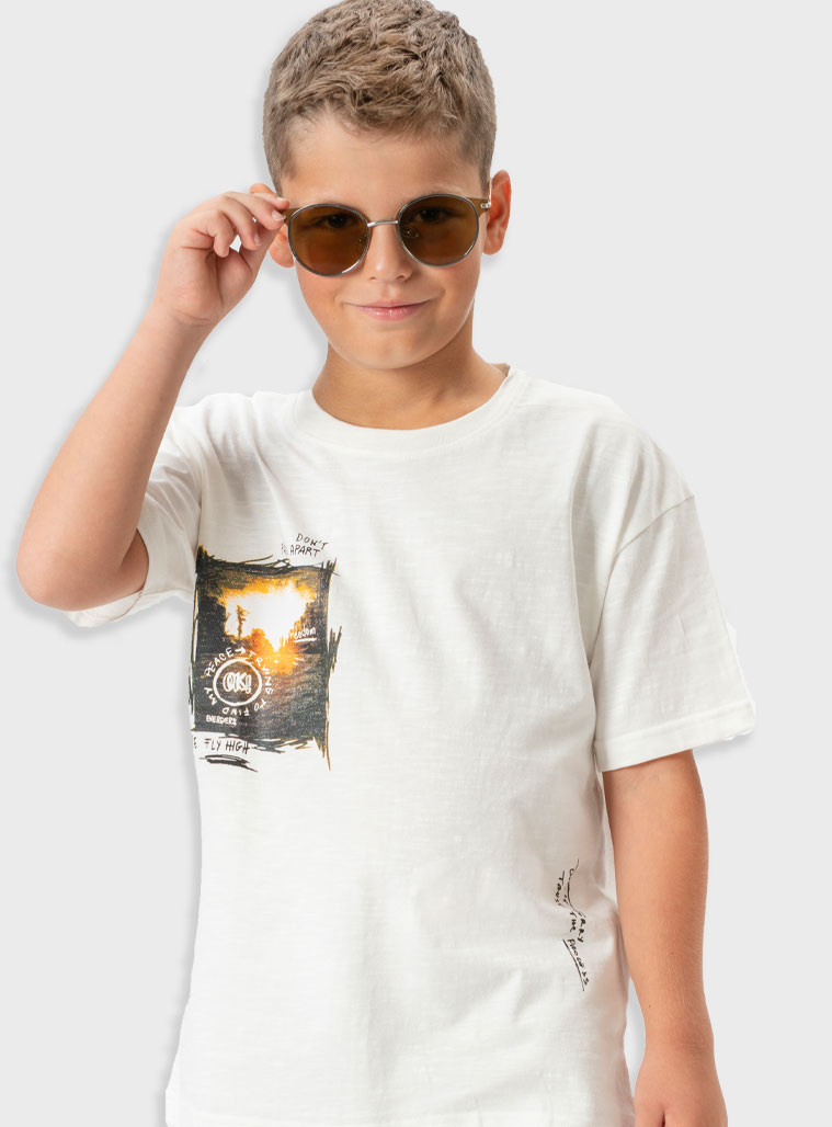 T-shirt with print for boys | ECRU