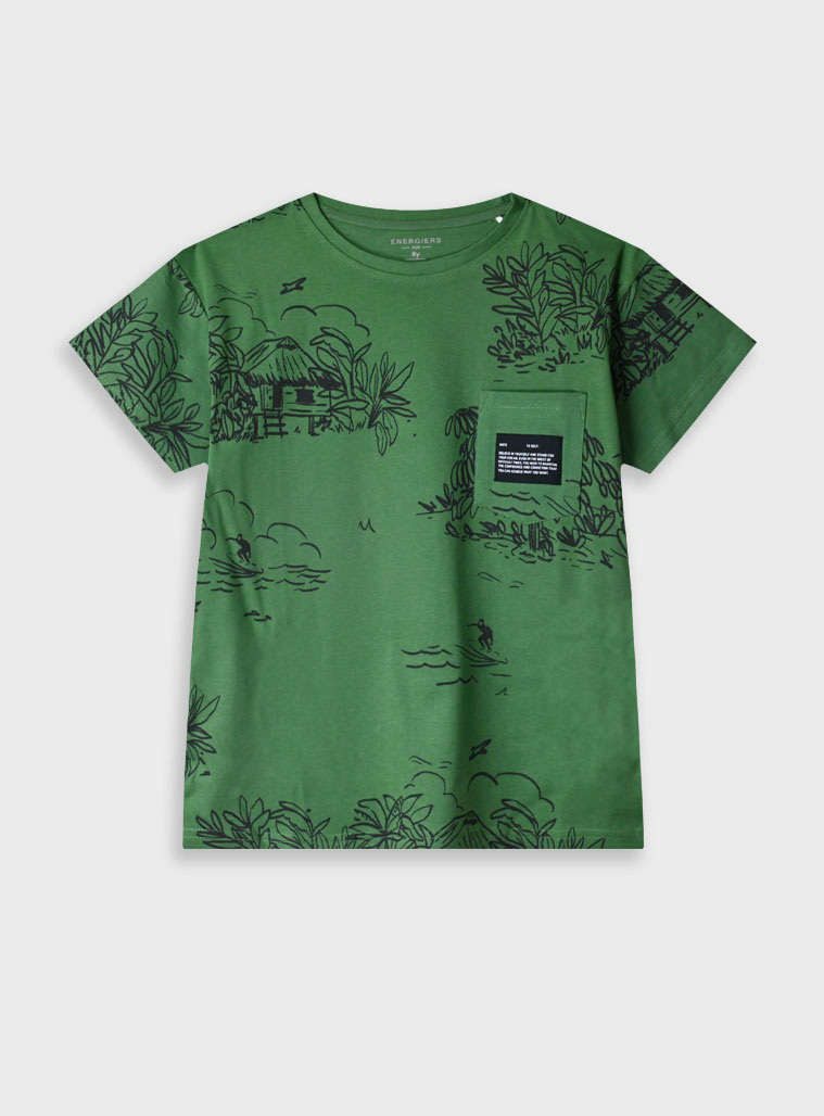 Printed t-shirt for boys | DESERT GREEN