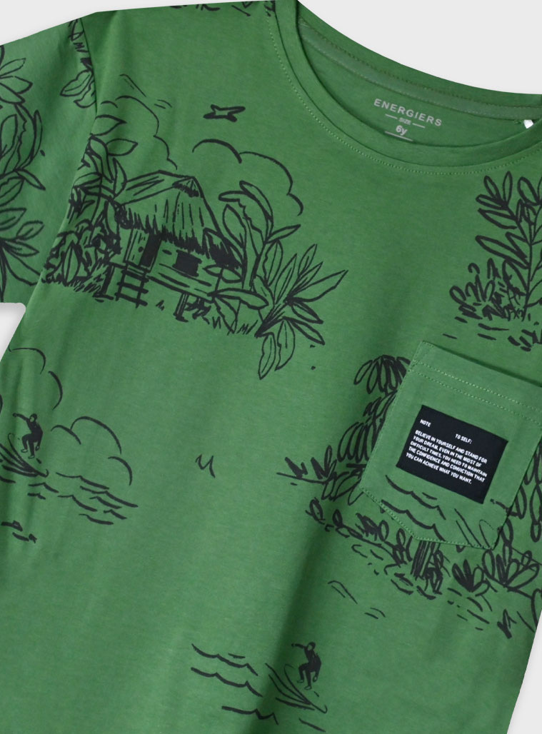 Printed t-shirt for boys | DESERT GREEN