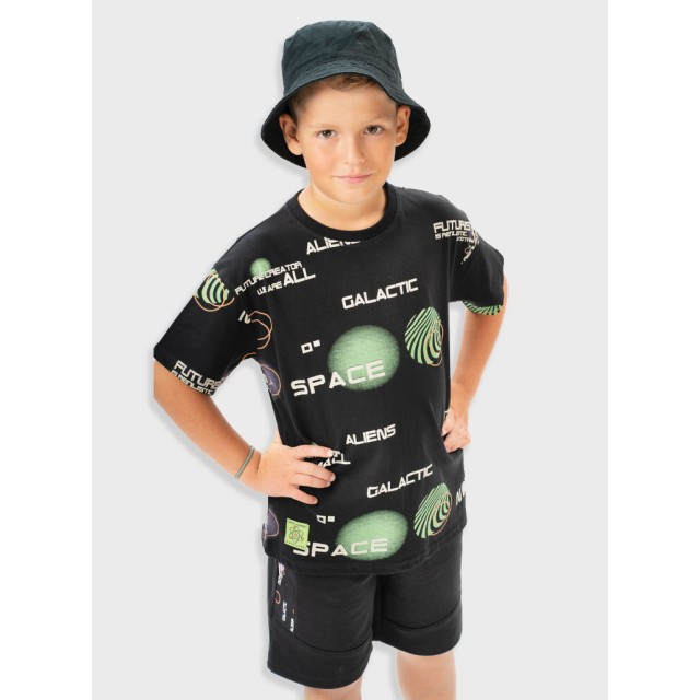 French terry bermuda for boys | BLACK