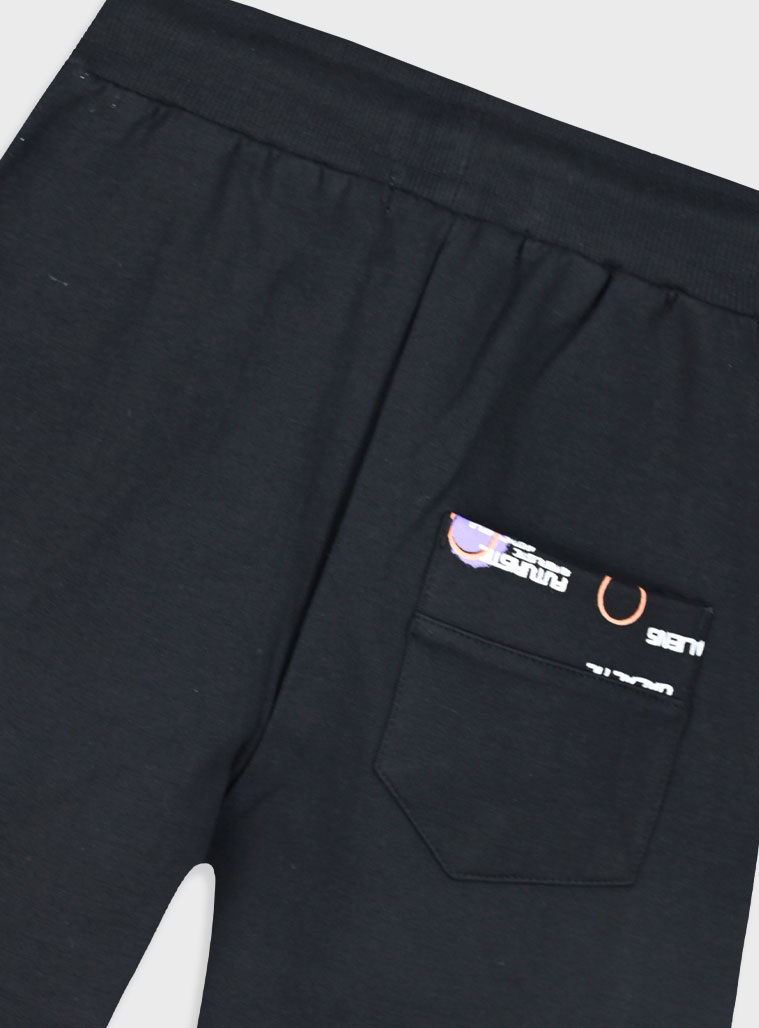 French terry bermuda for boys | BLACK