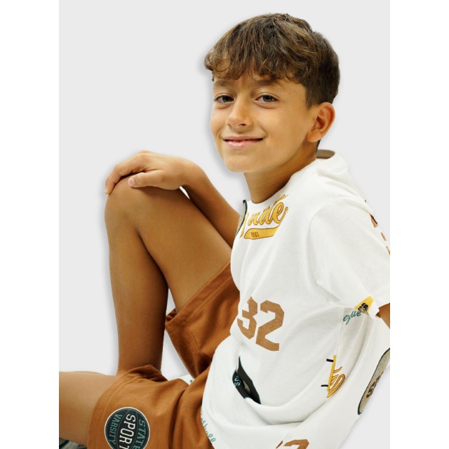 Set with printed t-shirt for boys | CHOCOLATE