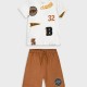 Set with printed t-shirt for boys | CHOCOLATE