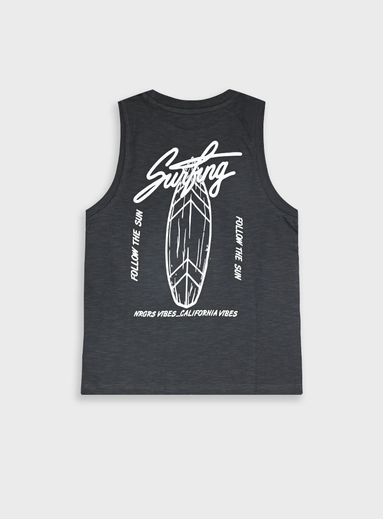 Tank top with print for boys | ANTHRACITE