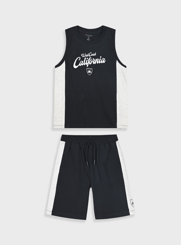 Set with print for boys | BLACK