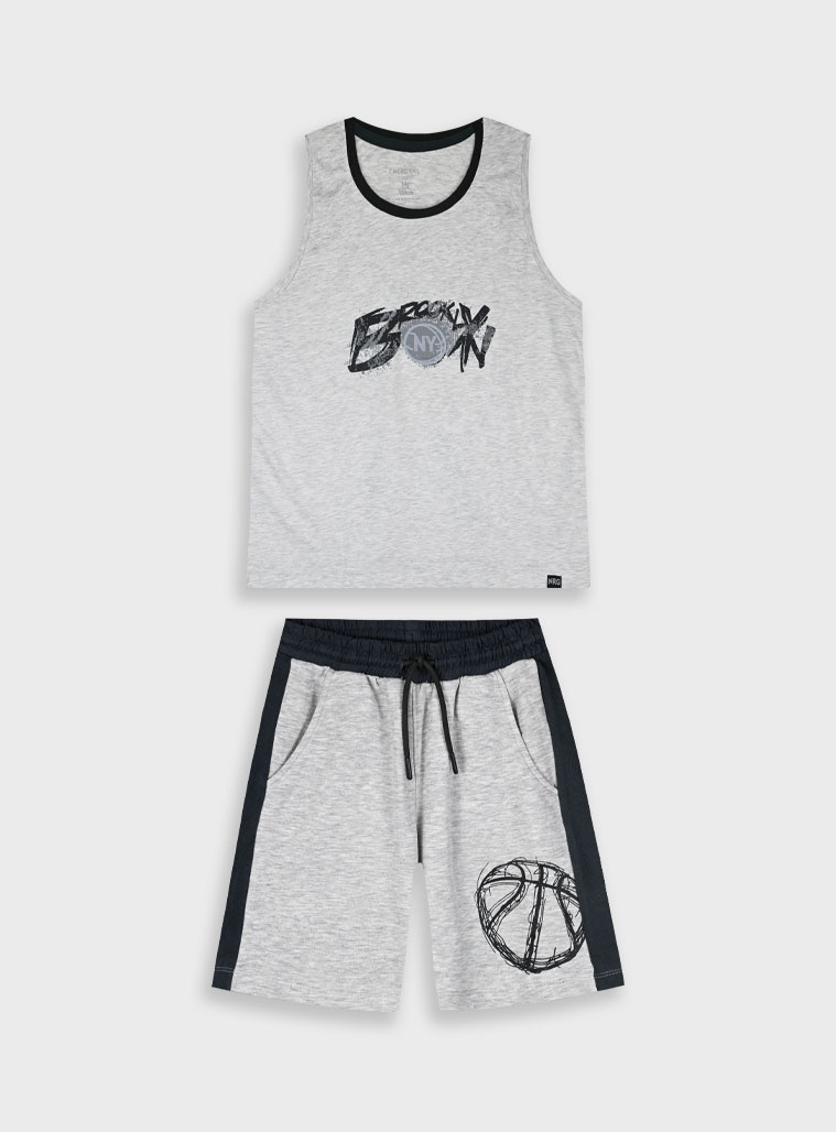 Σετ με τύπωμα για αγόρι | ΜΕΛΑΝΖΕ