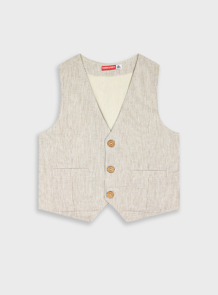 Striped vest | BEIGE
