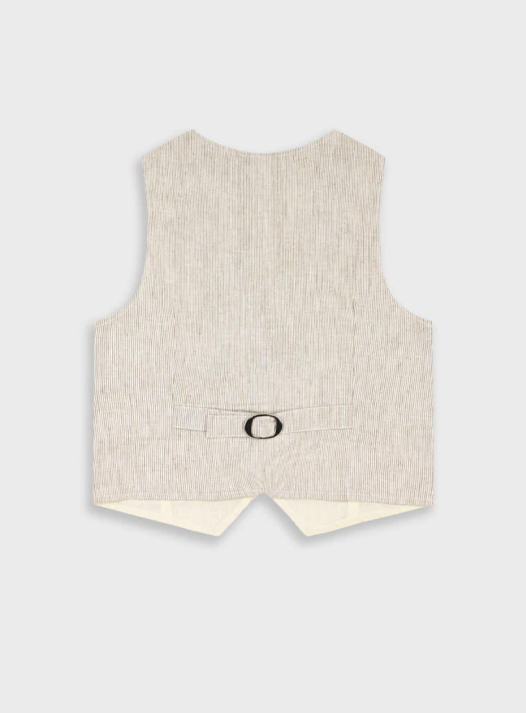 Striped vest | BEIGE
