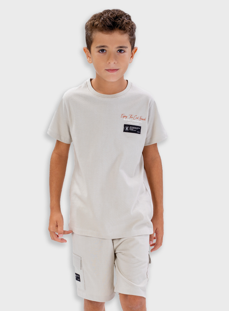 Set with print | BEIGE