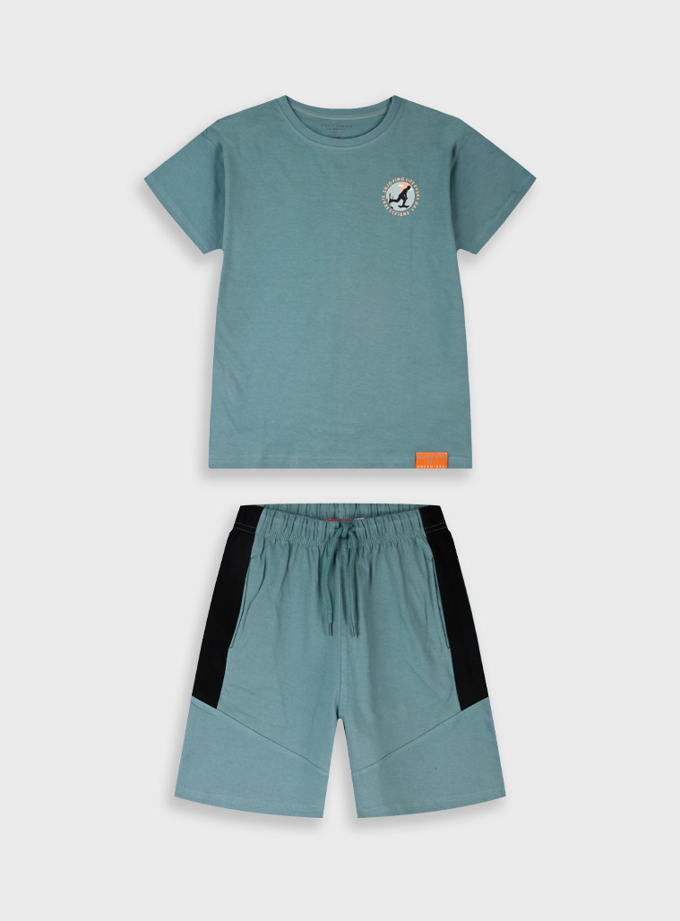 Set with print | SMOKE GREEN