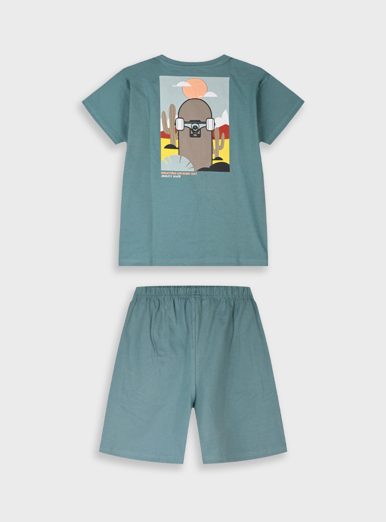 Set with print | SMOKE GREEN