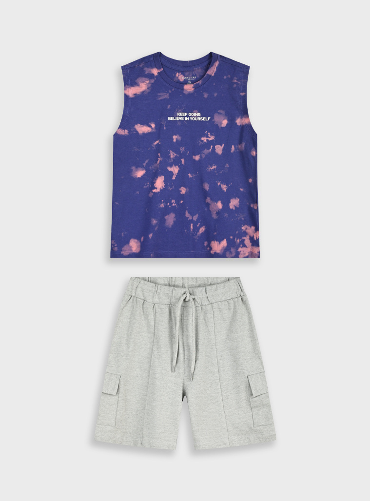 Set with print | GREY MELANGE