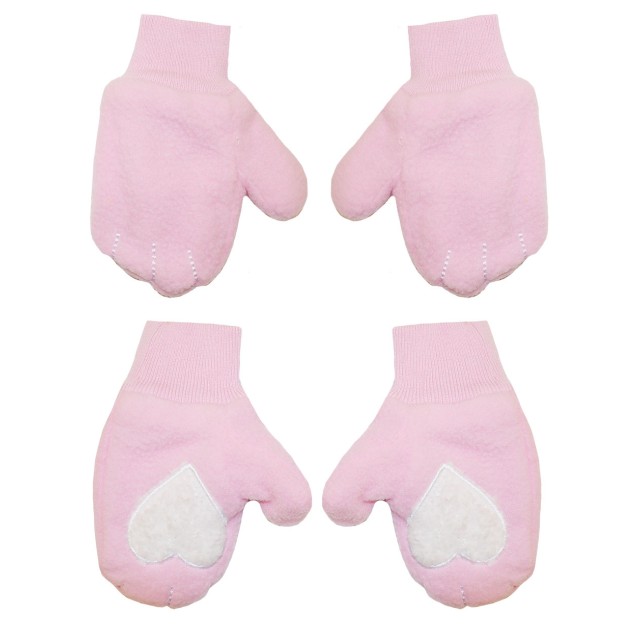 Γάντια φλις με λεπτομέρειες γούνα | ΡΟΖ Γάντια φλις με λεπτομέρειες γούνα | ΡΟΖ