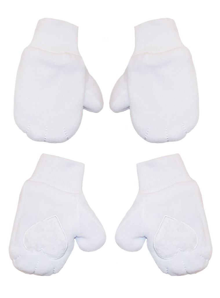 Γάντια φλις με λεπτομέρειες γούνα | ΛΕΥΚΟ Γάντια φλις με λεπτομέρειες γούνα | ΛΕΥΚΟ